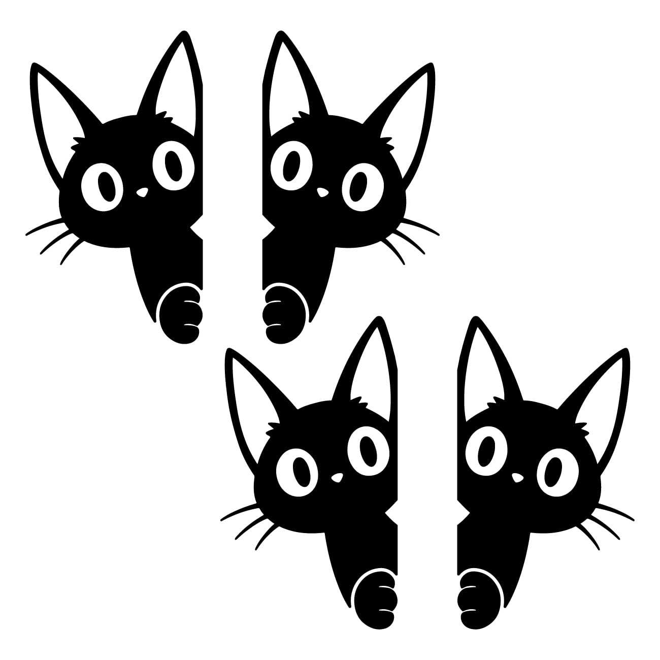 Amazon.co.jp: チラッとのぞく黒猫ステッカー「CHIRA!」（ブラック／4